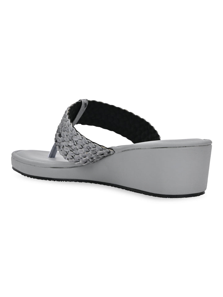 Rocia By Regal Grey Women Braided Casual Wedges