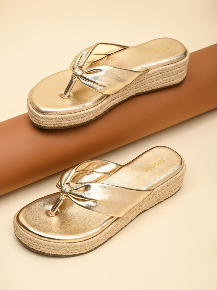 Rocia By Regal Gold Women Casual Slip On Espadrilles