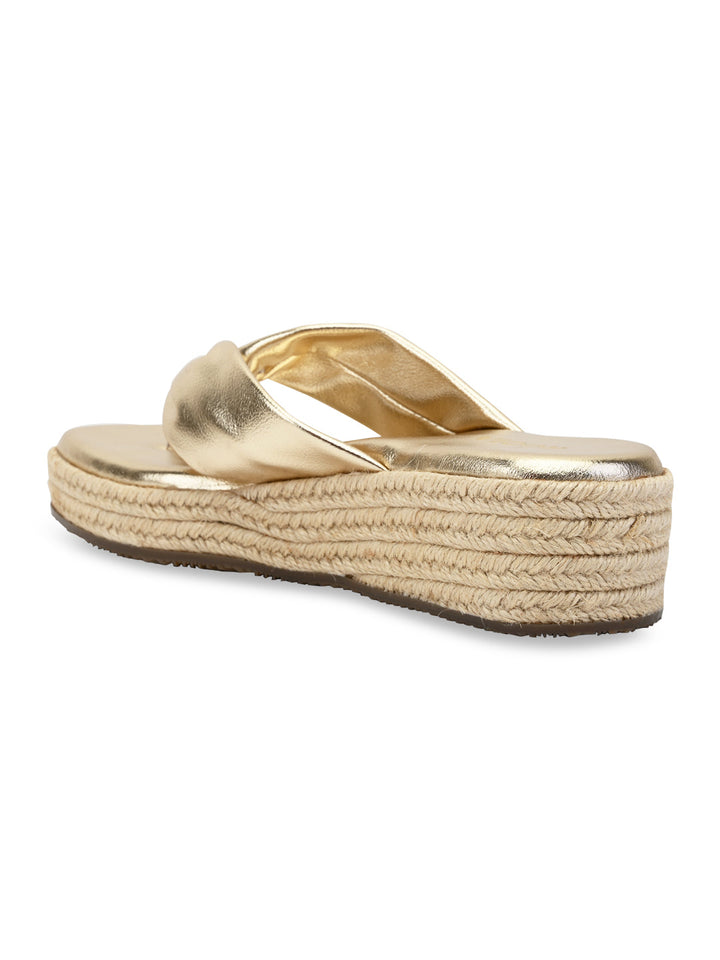 Rocia By Regal Gold Women Casual Slip On Espadrilles