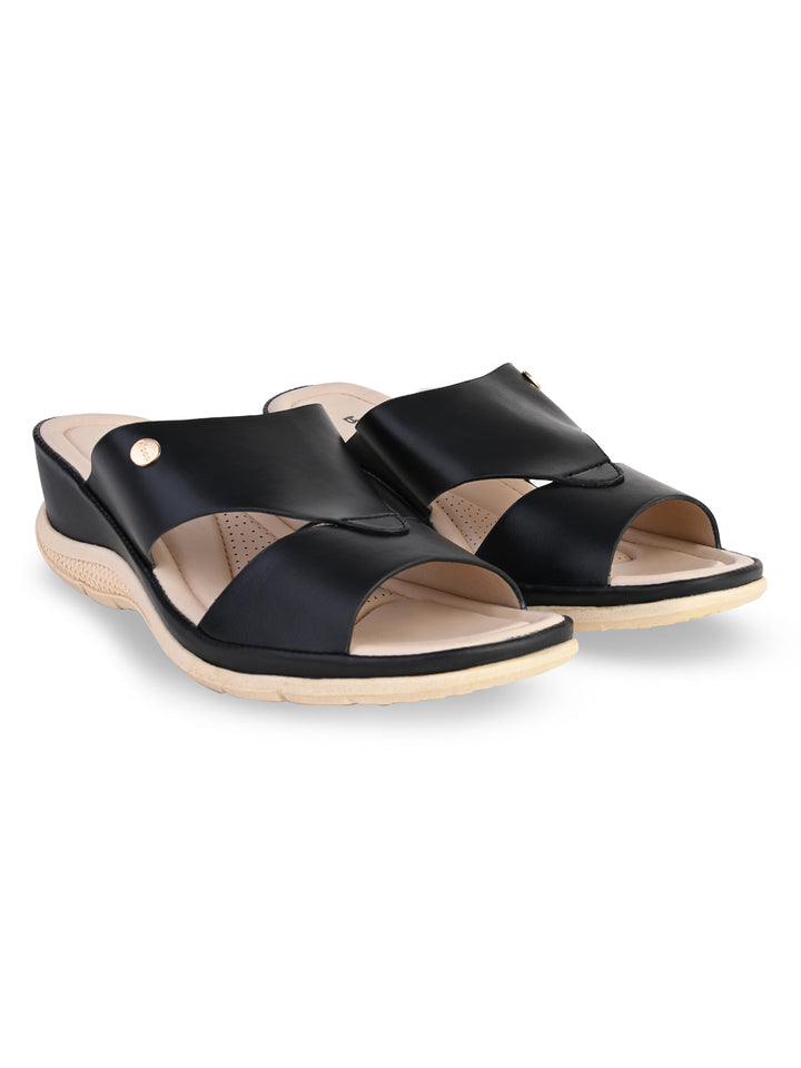 Rocia By Regal Black Women Comfort Wedge Heels