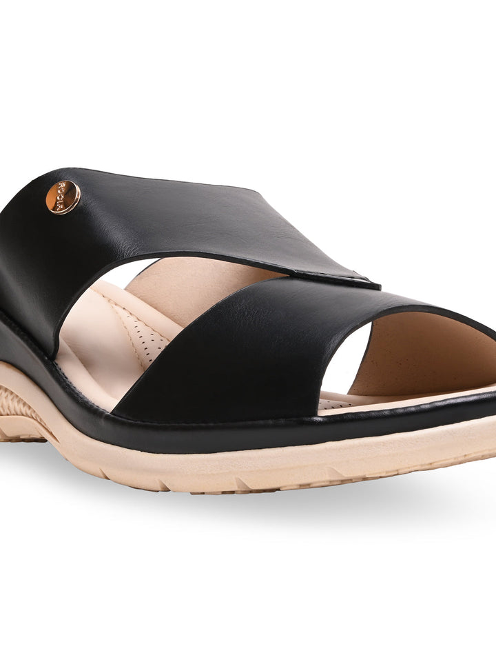 Rocia By Regal Black Women Comfort Wedge Heels