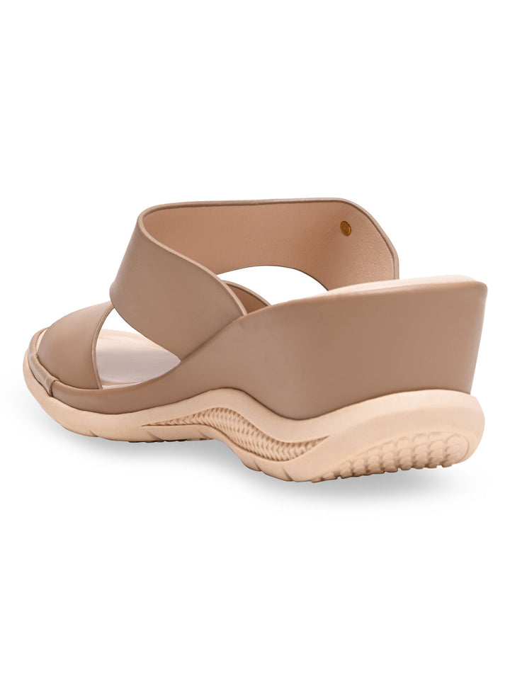 Rocia By Regal Taupe Women Comfort Wedge Heels