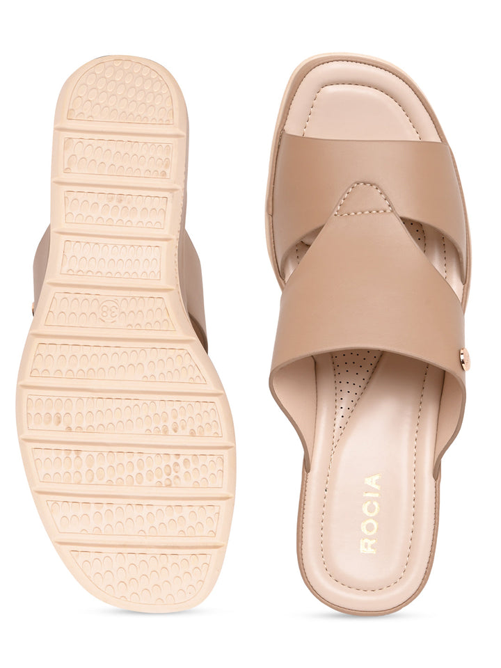 Rocia By Regal Taupe Women Comfort Wedge Heels