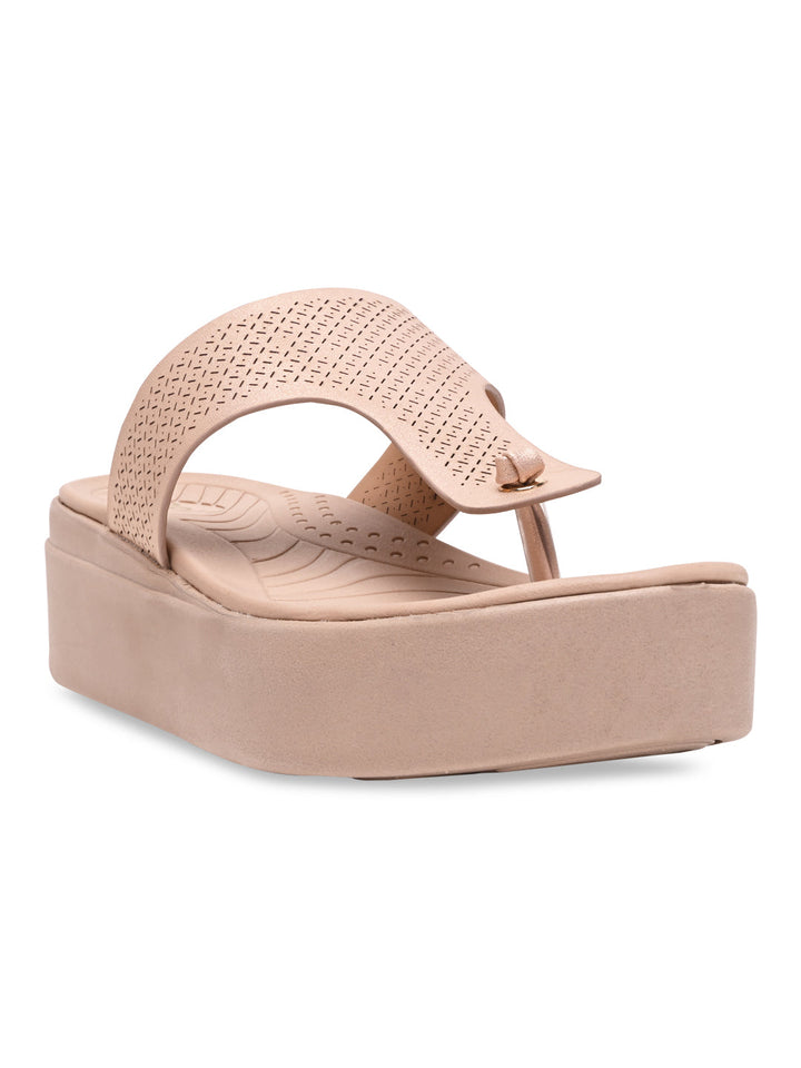 Rocia By Regal Rose Gold Women Casual Wedge Heels