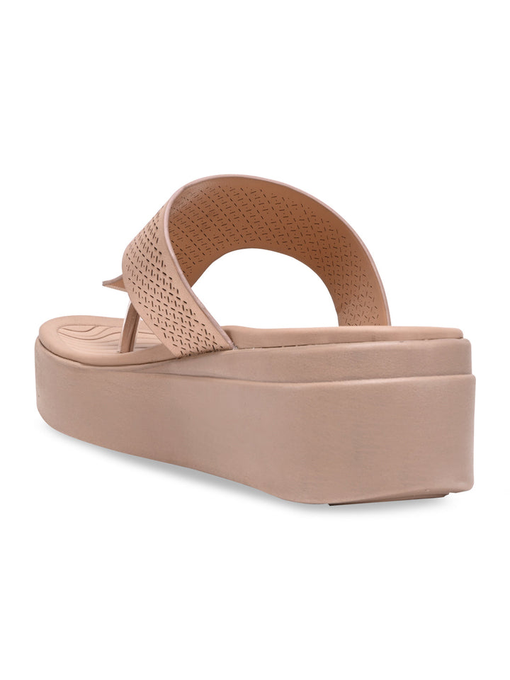 Rocia By Regal Rose Gold Women Casual Wedge Heels