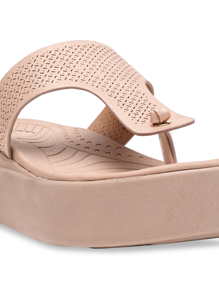Rocia By Regal Rose Gold Women Casual Wedge Heels