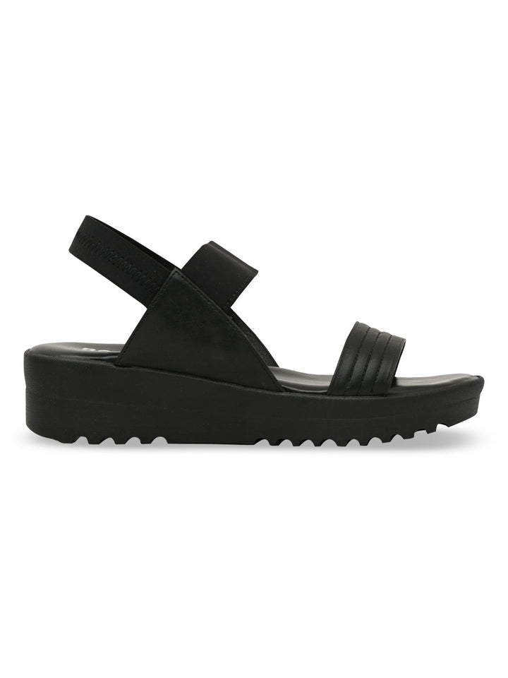 Rocia By Regal Black Women Casual Wedge Heel Sandals