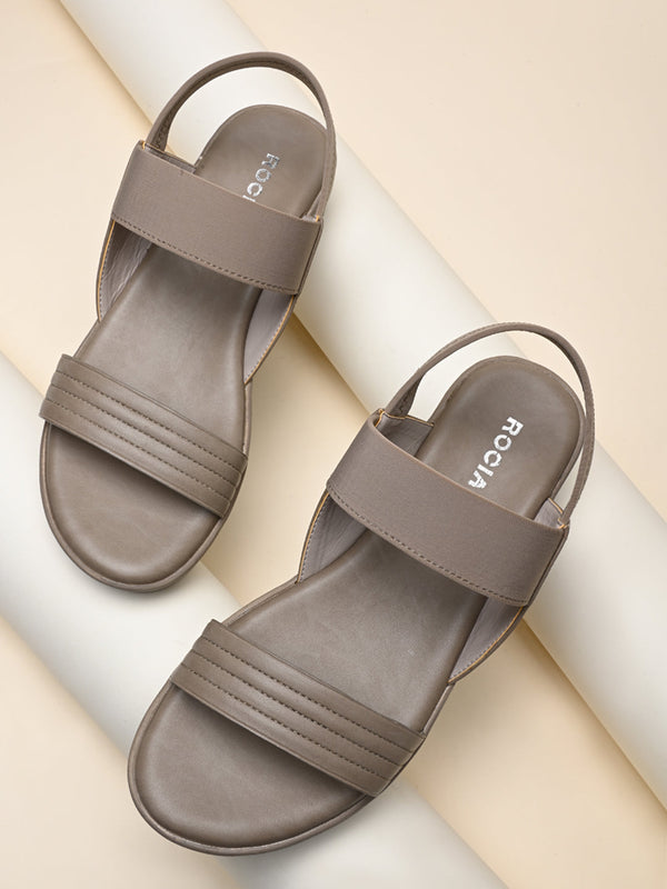 Rocia By Regal Grey Women Casual Wedge Heel Sandals