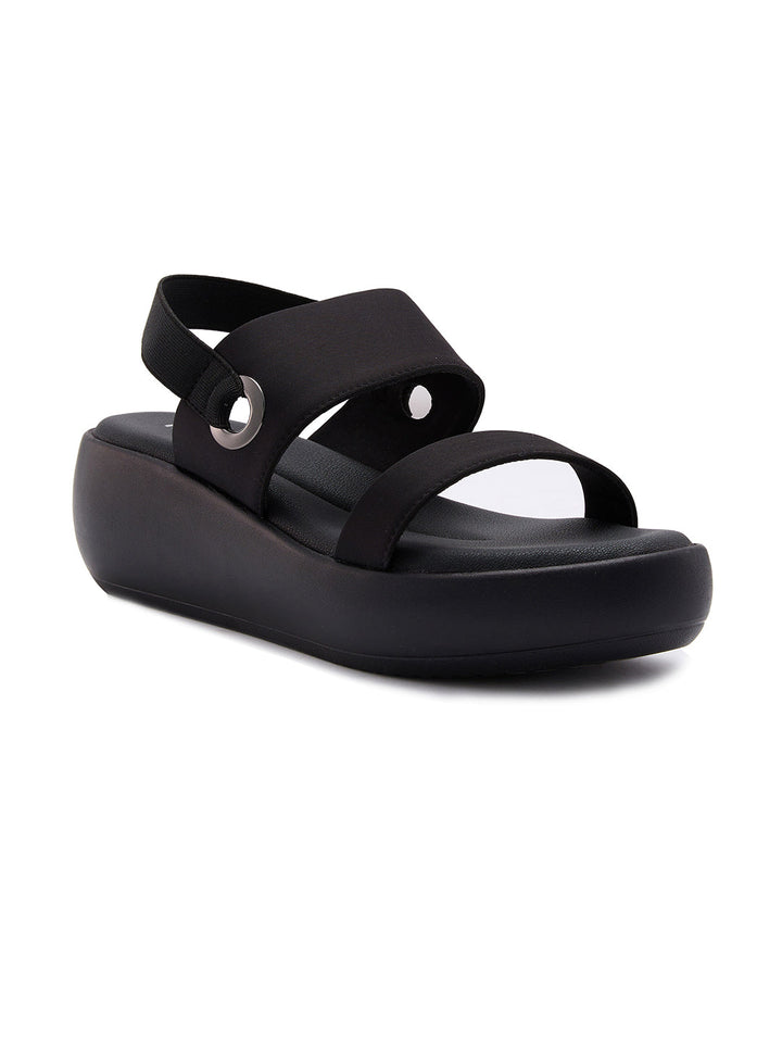 Rocia By Regal Black Women Casual Smart Wedges