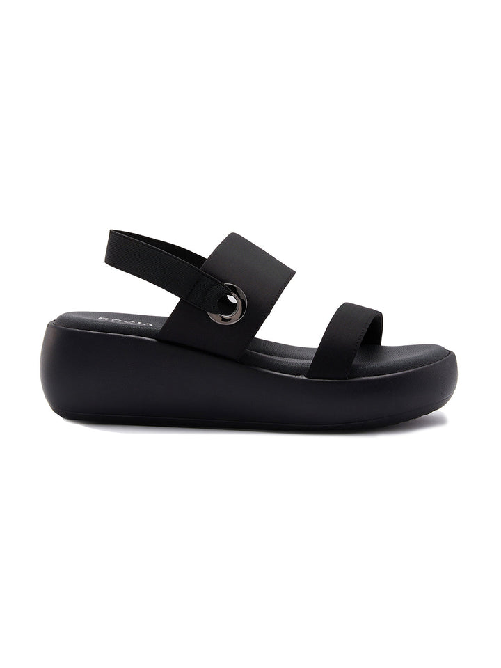 Rocia By Regal Black Women Casual Smart Wedges