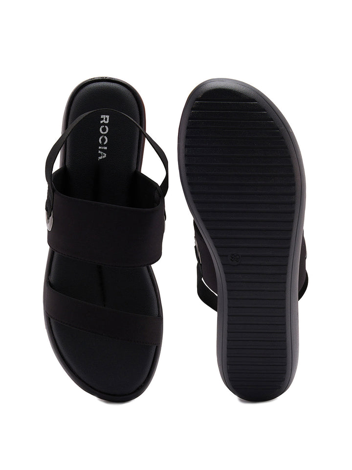 Rocia By Regal Black Women Casual Smart Wedges