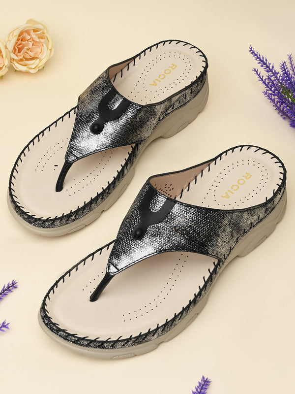 Rocia By Regal Black Women Casual Smart Wedges