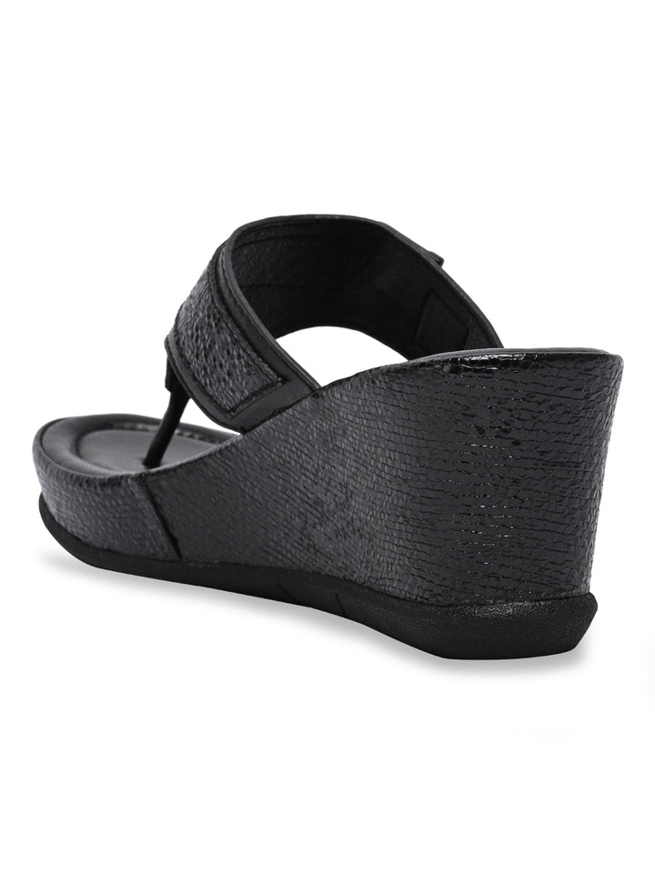 Rocia By Regal Black Women Funky Wedges