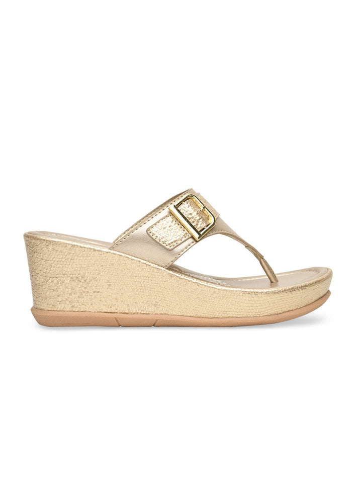 Rocia By Regal Gold Women Funky Wedges