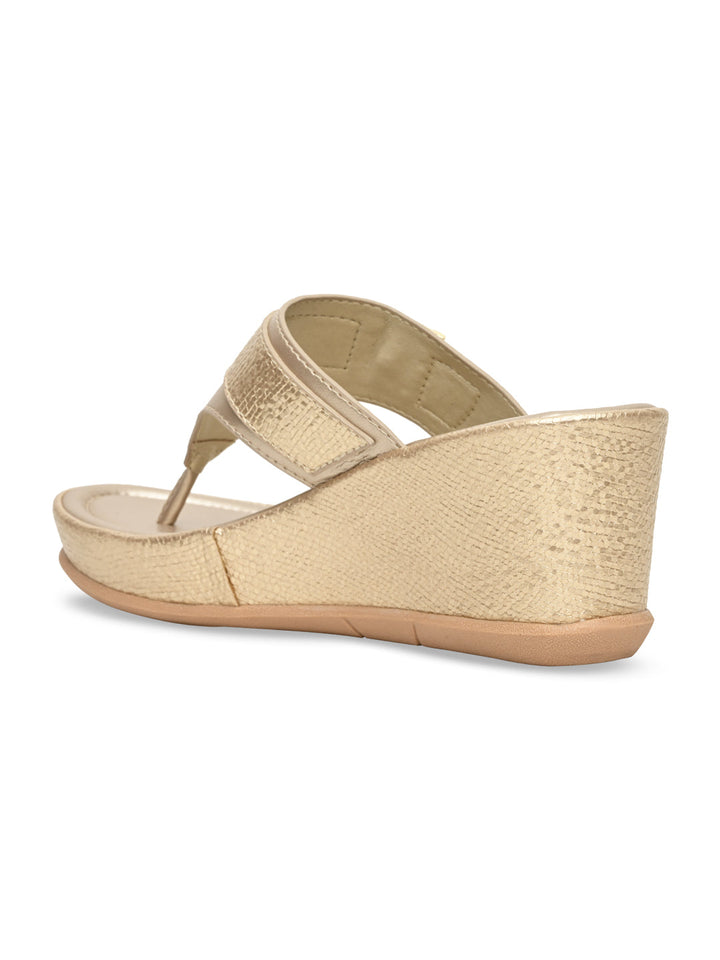 Rocia By Regal Gold Women Funky Wedges