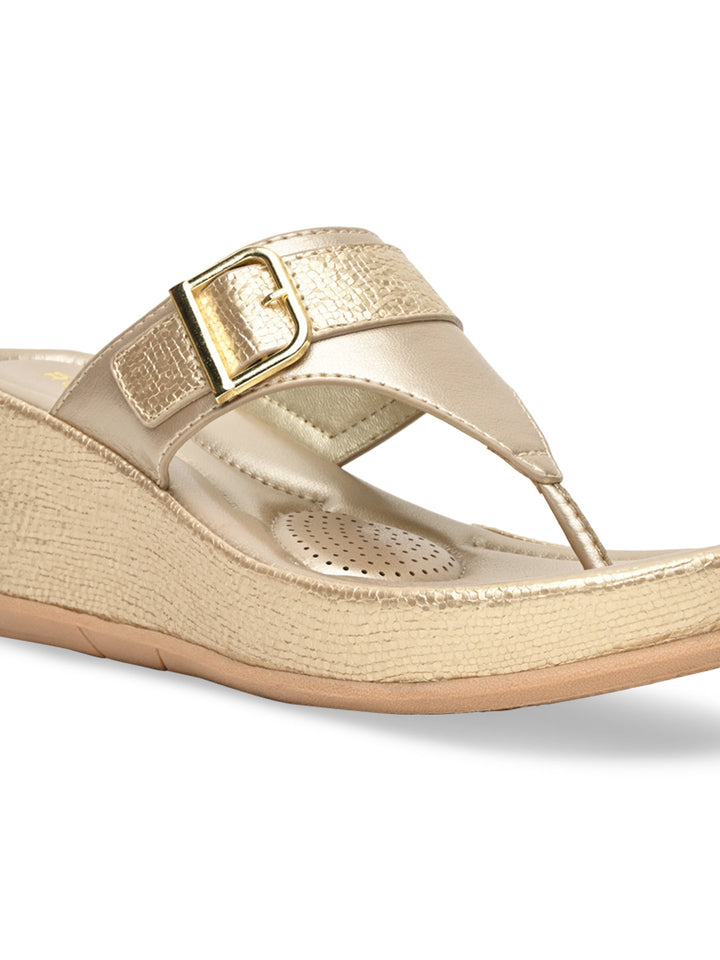 Rocia By Regal Gold Women Funky Wedges