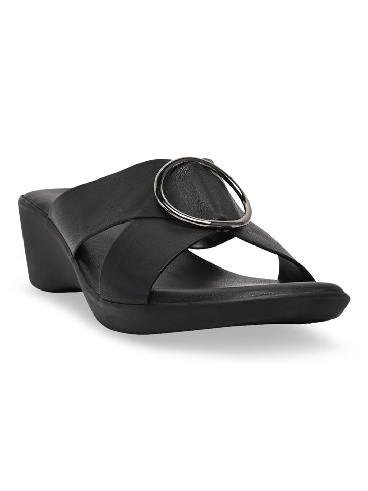 Rocia By Regal Black Women Casual Daily Wedges