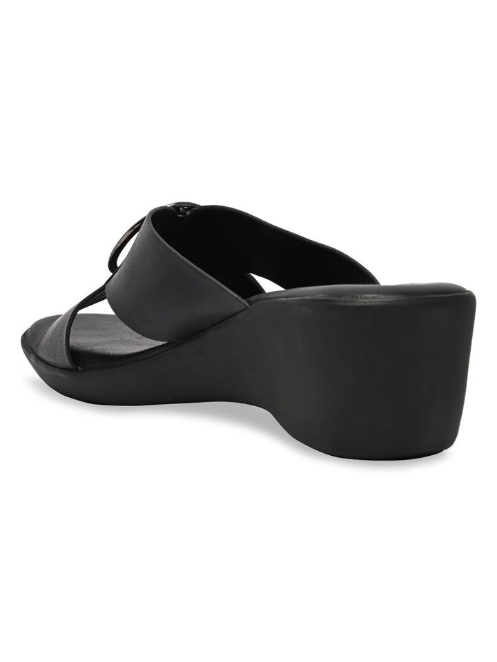 Rocia By Regal Black Women Casual Daily Wedges