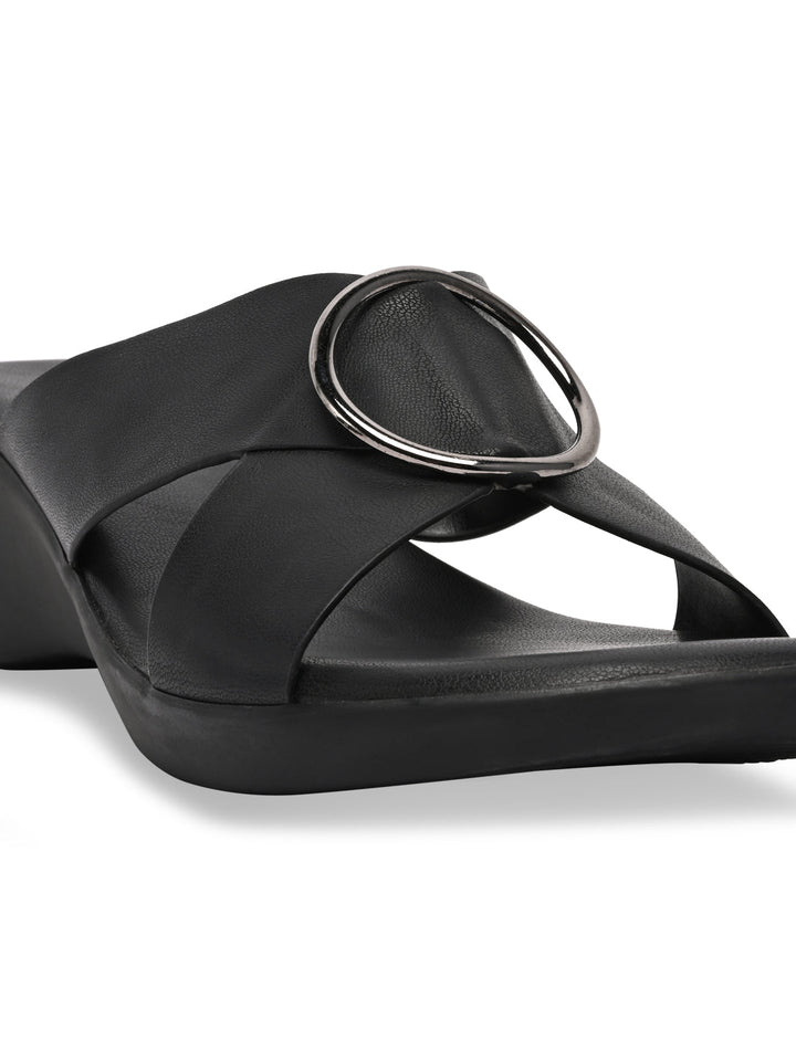 Rocia By Regal Black Women Casual Daily Wedges