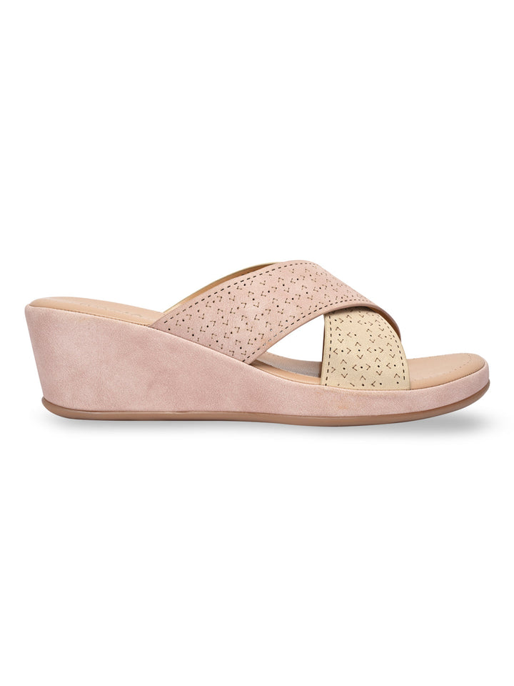 Rocia By Regal Pink Women Laser Cut Wedges