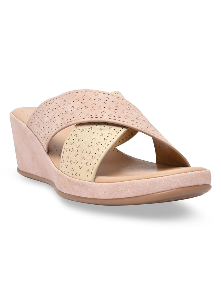 Rocia By Regal Pink Women Laser Cut Wedges