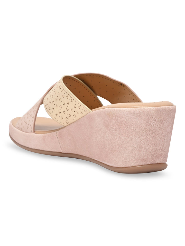 Rocia By Regal Pink Women Laser Cut Wedges