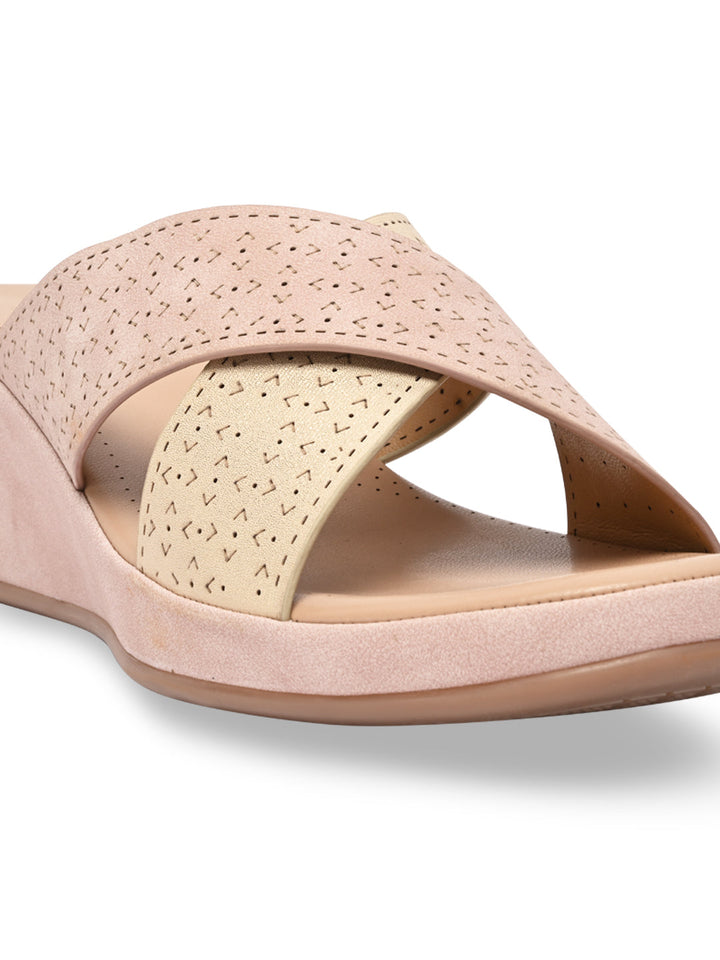 Rocia By Regal Pink Women Laser Cut Wedges