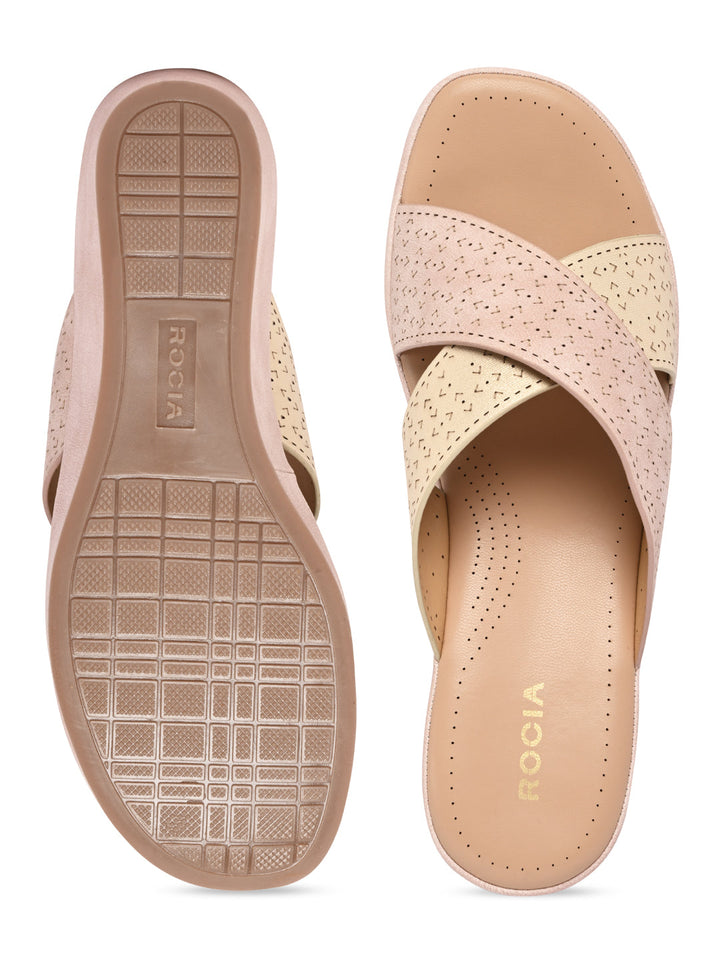 Rocia By Regal Pink Women Laser Cut Wedges