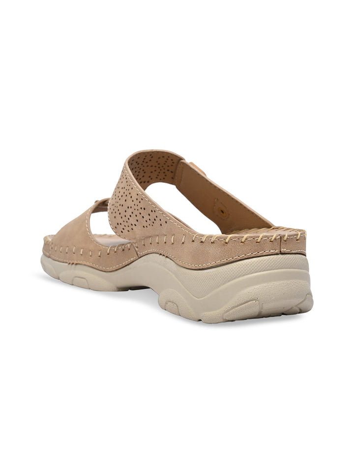 Rocia By Regal Beige Women Casual Laser Cut Wedges