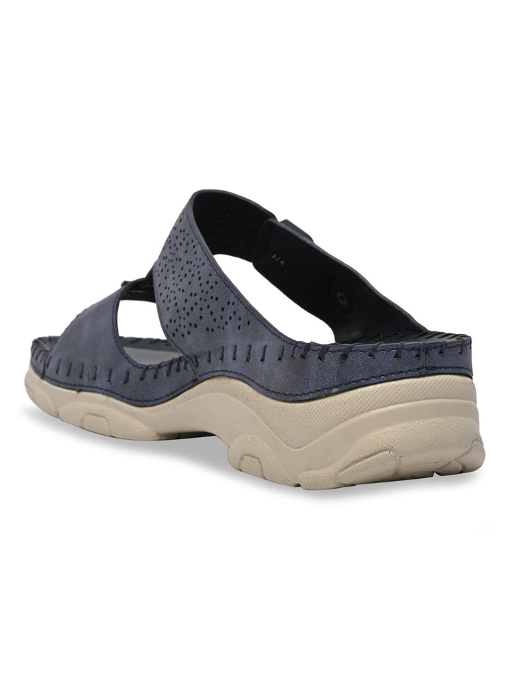 Rocia By Regal Navy Women Casual Laser Cut Wedges