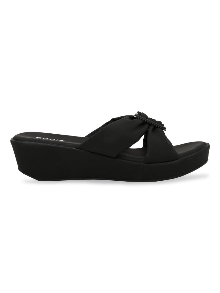 Rocia By Regal Black Women Casual Wedges
