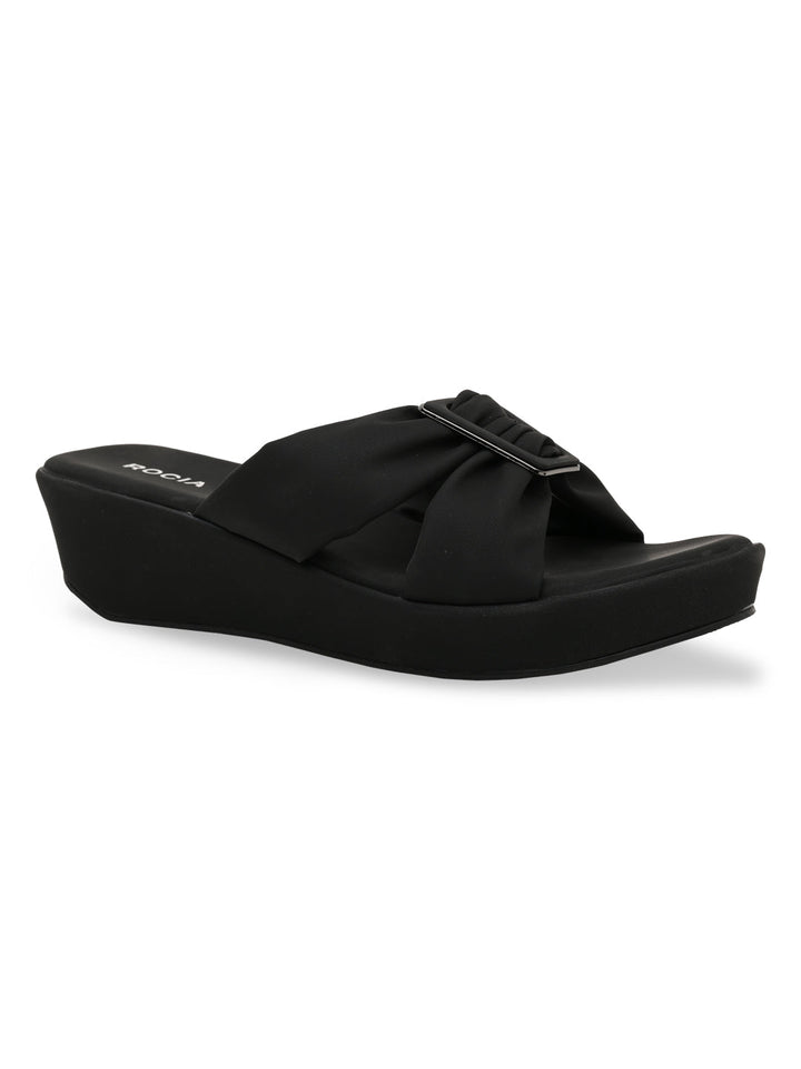 Rocia By Regal Black Women Casual Wedges