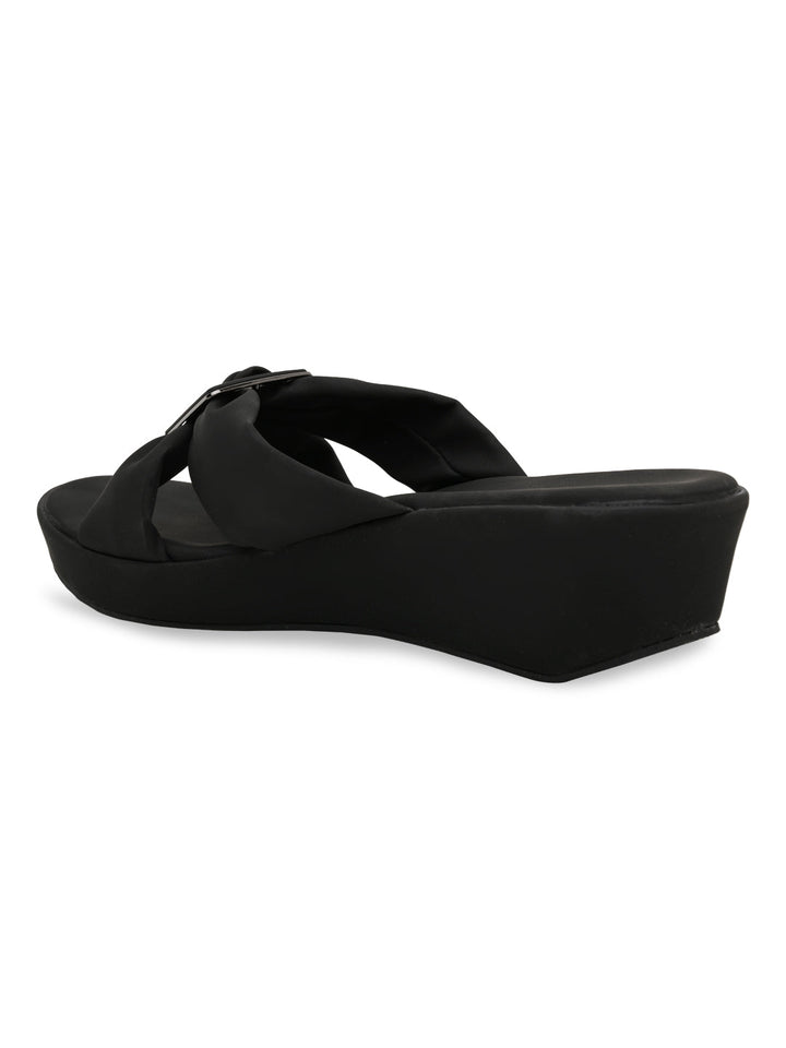 Rocia By Regal Black Women Casual Wedges
