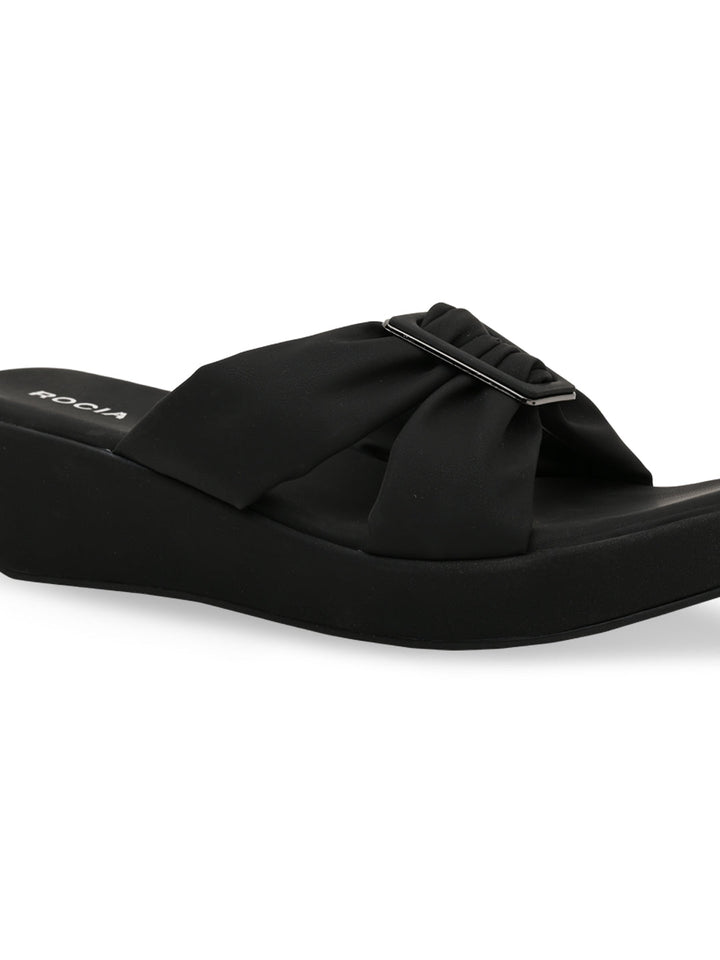 Rocia By Regal Black Women Casual Wedges