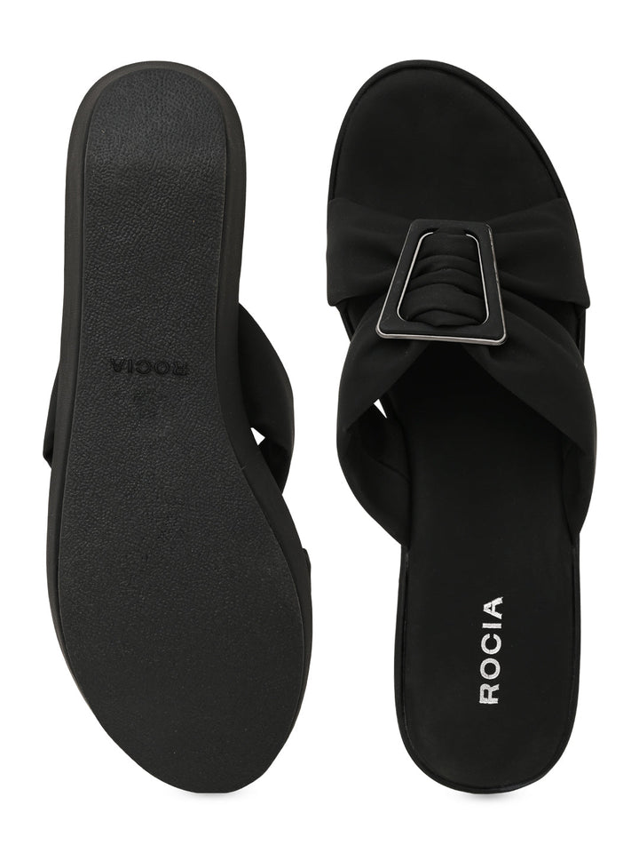 Rocia By Regal Black Women Casual Wedges