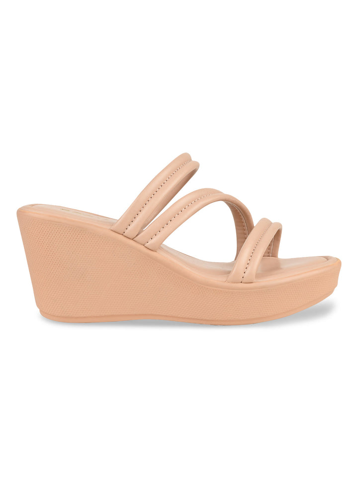 Rocia By Regal Pink Women Zig Zag Strap Wedges