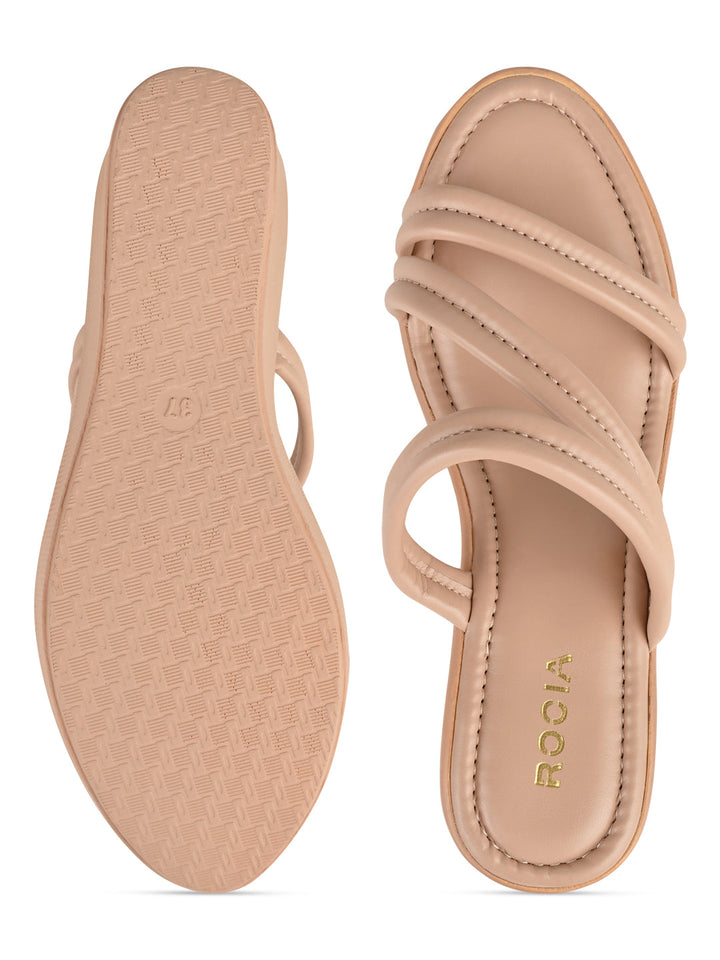 Rocia By Regal Pink Women Zig Zag Strap Wedges