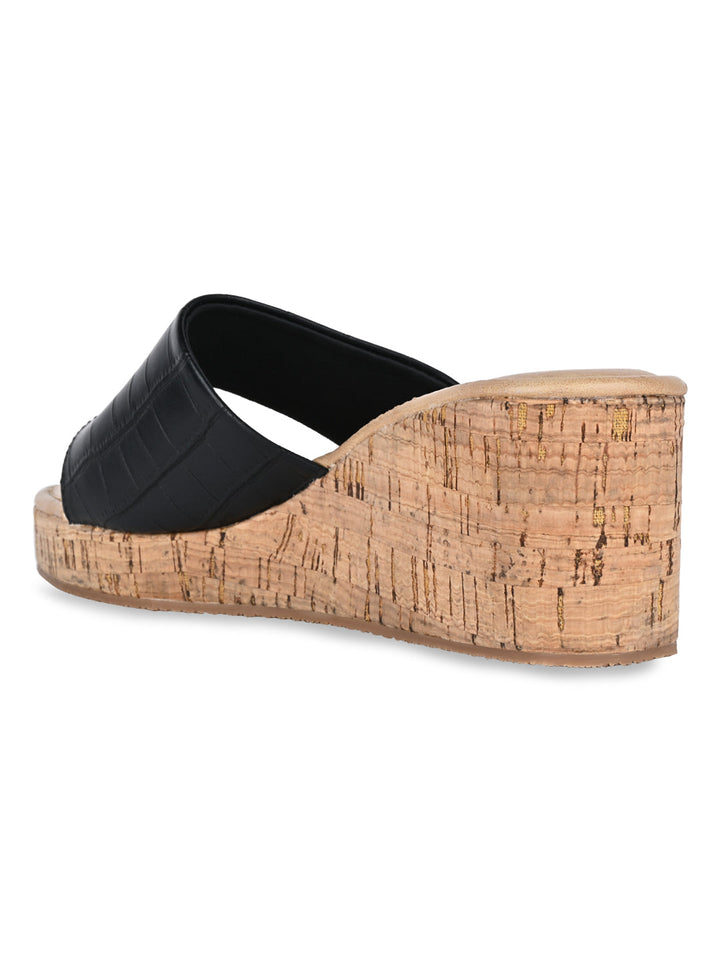 Rocia By Regal Black Women Casual Wedge Sandals
