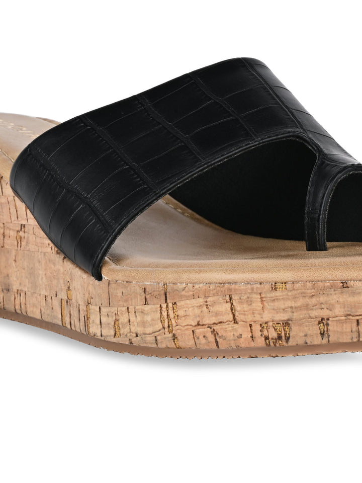 Rocia By Regal Black Women Casual Wedge Sandals