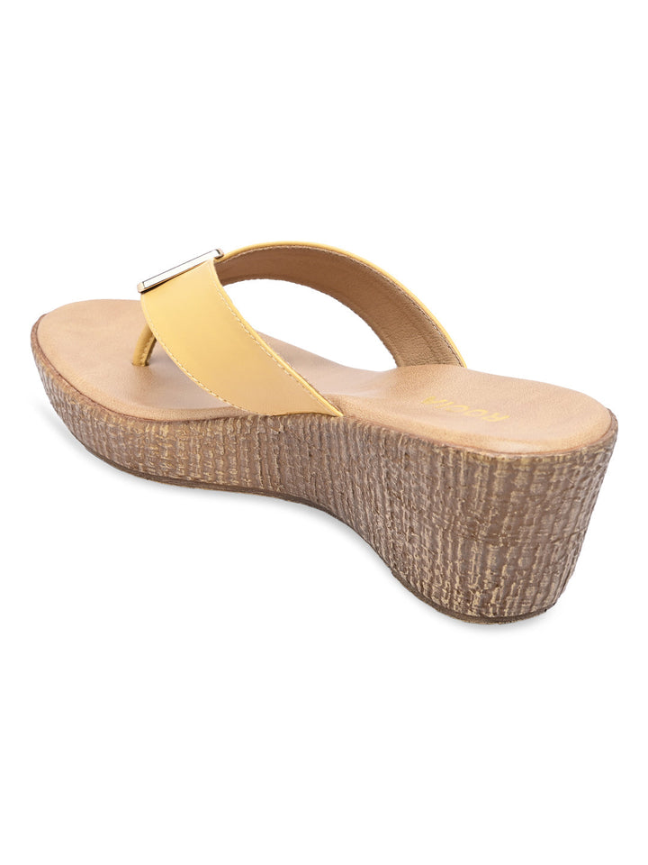 Rocia By Regal Mustard Women Casual Wedge Sandals