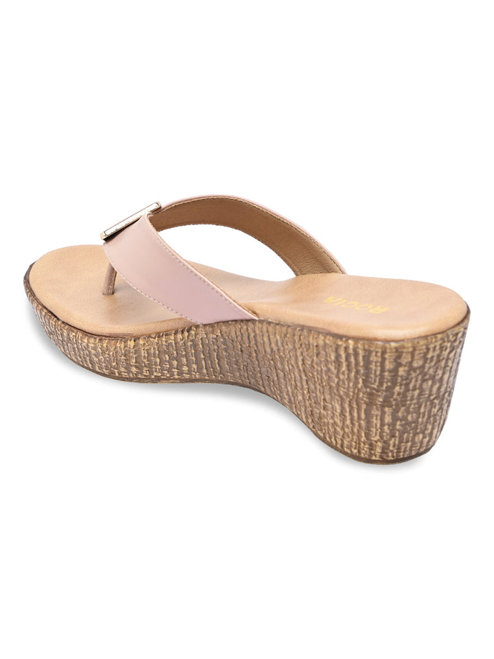 Rocia By Regal Pink Women Casual Wedge Sandals
