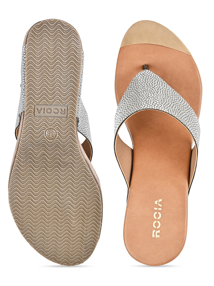 Rocia By Regal Antique Gold Women Casual Slip On Platforms