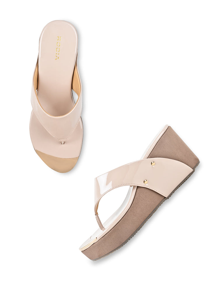 Rocia By Regal Beige Women Casual Slip On Platforms