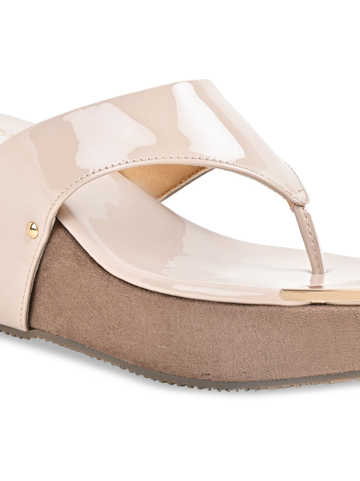 Rocia By Regal Beige Women Casual Slip On Platforms