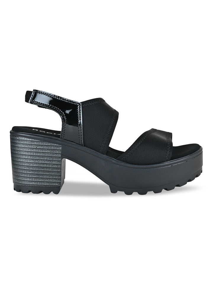 Rocia By Regal Black Women Comfortable Lycra Platforms