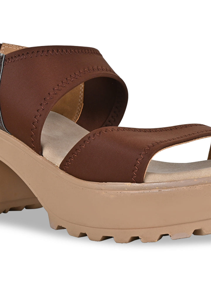 Rocia By Regal Brown Women Comfortable Lycra Platforms