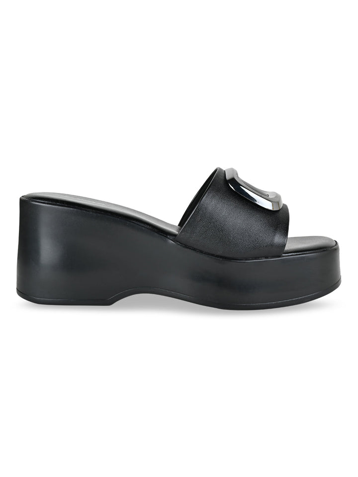 Rocia By Regal Black Women Casual Wedges