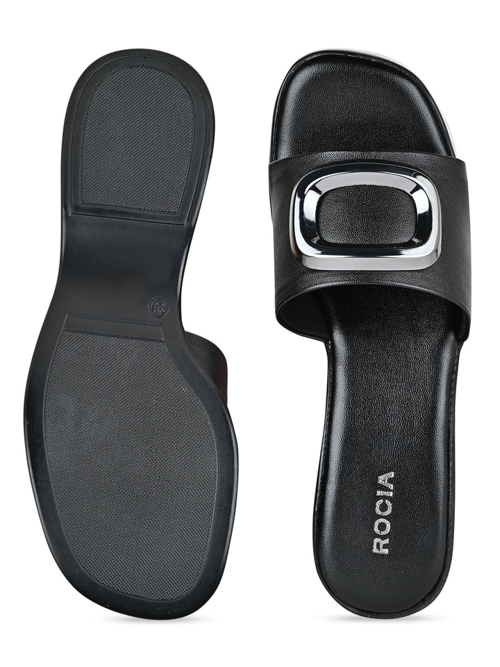 Rocia By Regal Black Women Casual Wedges