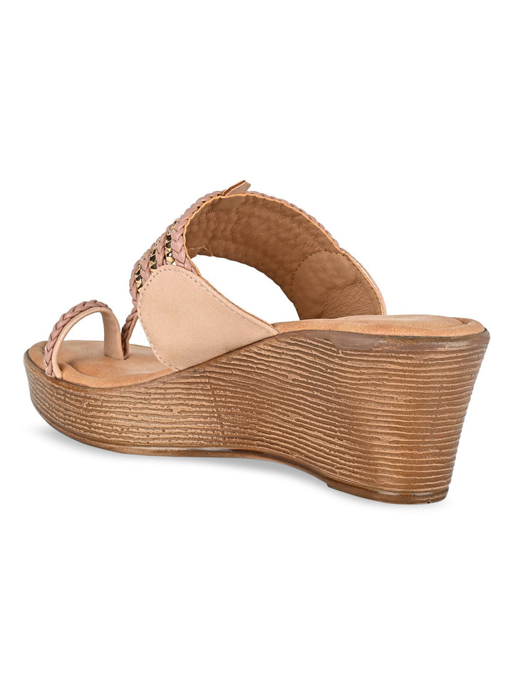 Rocia By Regal Pink Women Kolhapuri Wedges