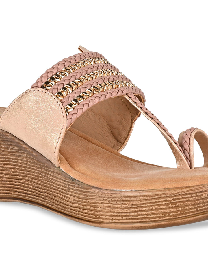 Rocia By Regal Pink Women Kolhapuri Wedges